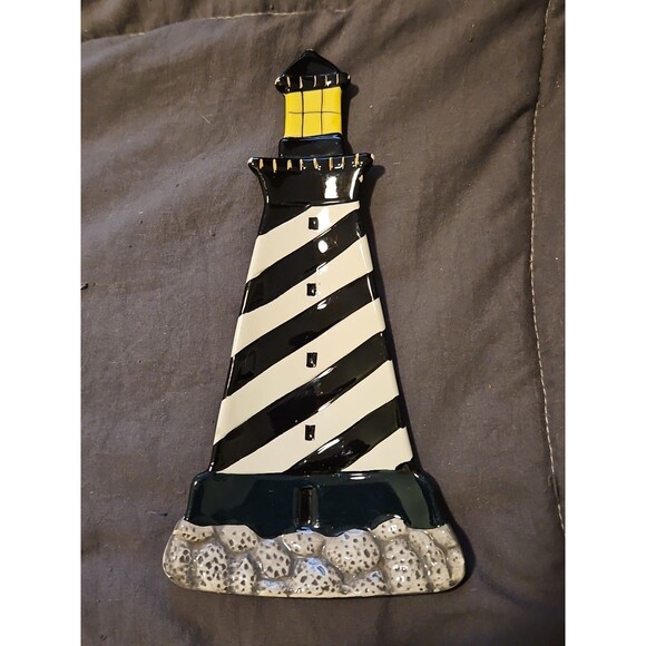 Sakura China Spoon Rest Coastal Breeze Lighthouse VTG 1998 Hand Painted 8.5" - Picture 1 of 7